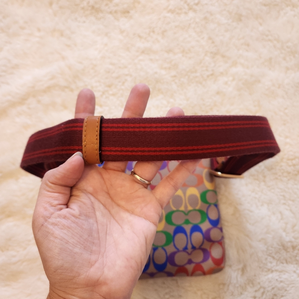 Coach Kitt Messenger Crossbody in Rainbow Signature Canvas Pride CA232 NWOT - Picture 8 of 10